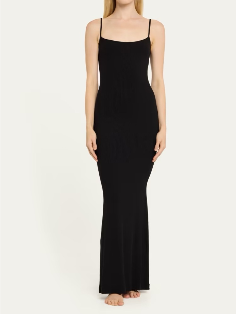 Skims Ribbed Black Maxi Dress